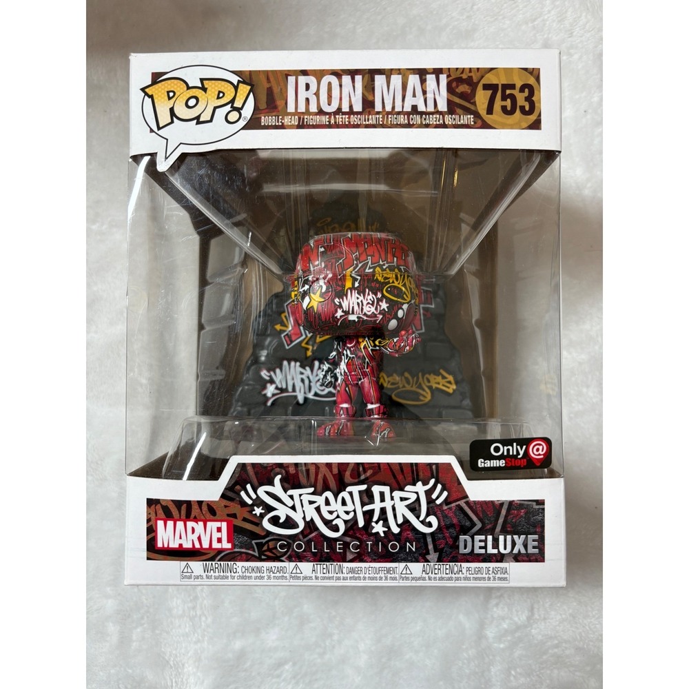 Funko Pop Marvel Street Art Collection Deluxe Iron Man 753 GameStop Exclusive